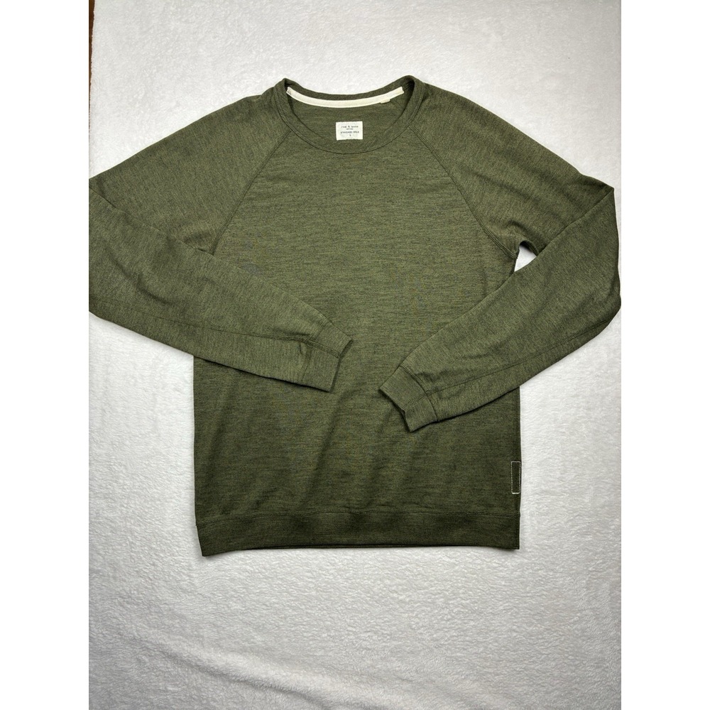 Rag & Bone Shirt Mens Small Green Standard Issue Crew Neck Long Sleeve Casual